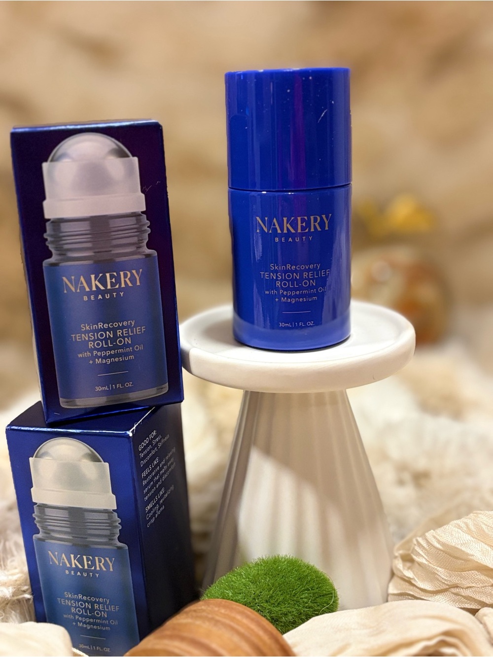 Nakery Beauty SkinRecovery Tension Relief Roll-On — Blue